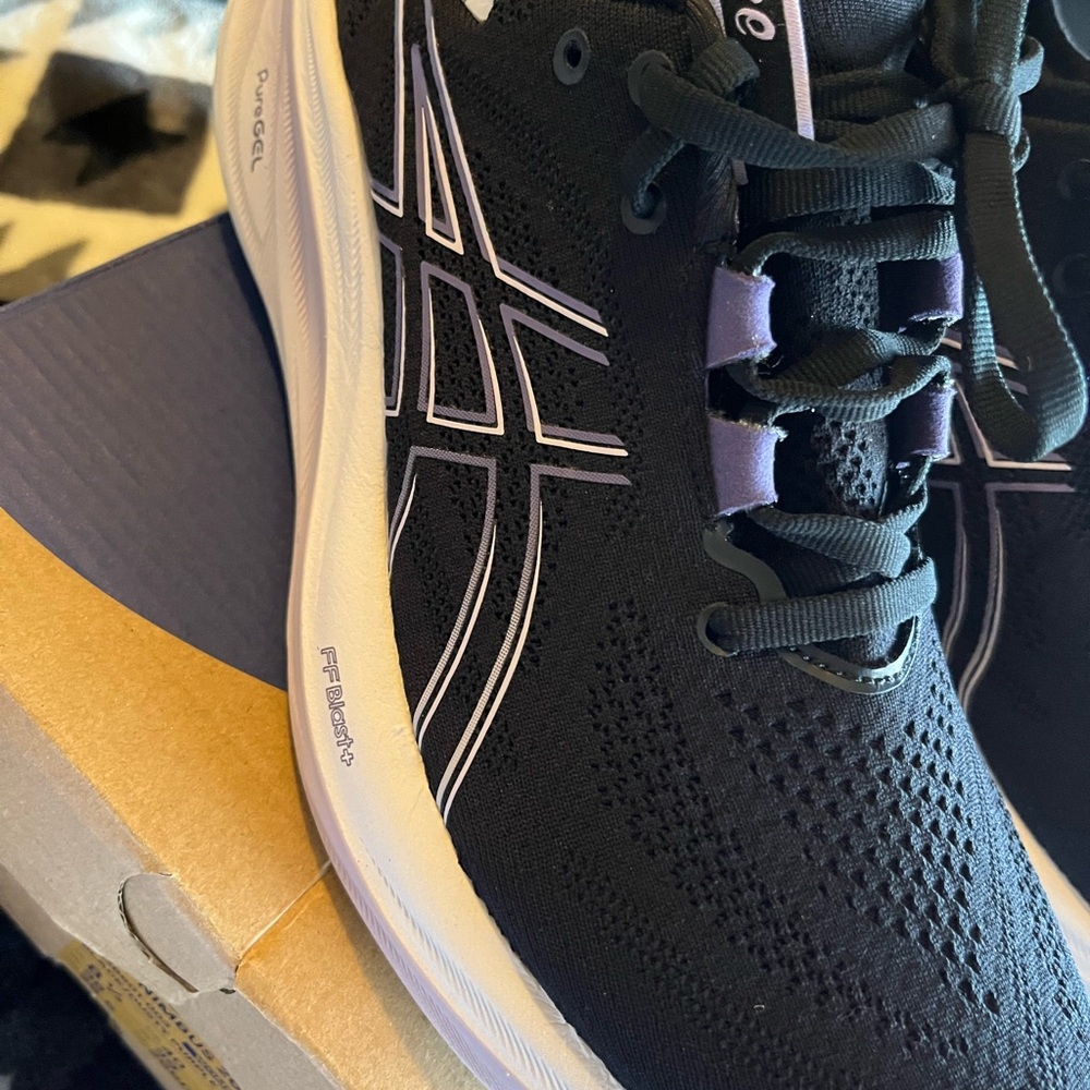 Asics Gel-Nimbus 26 Black and Dusty Purple Shoes